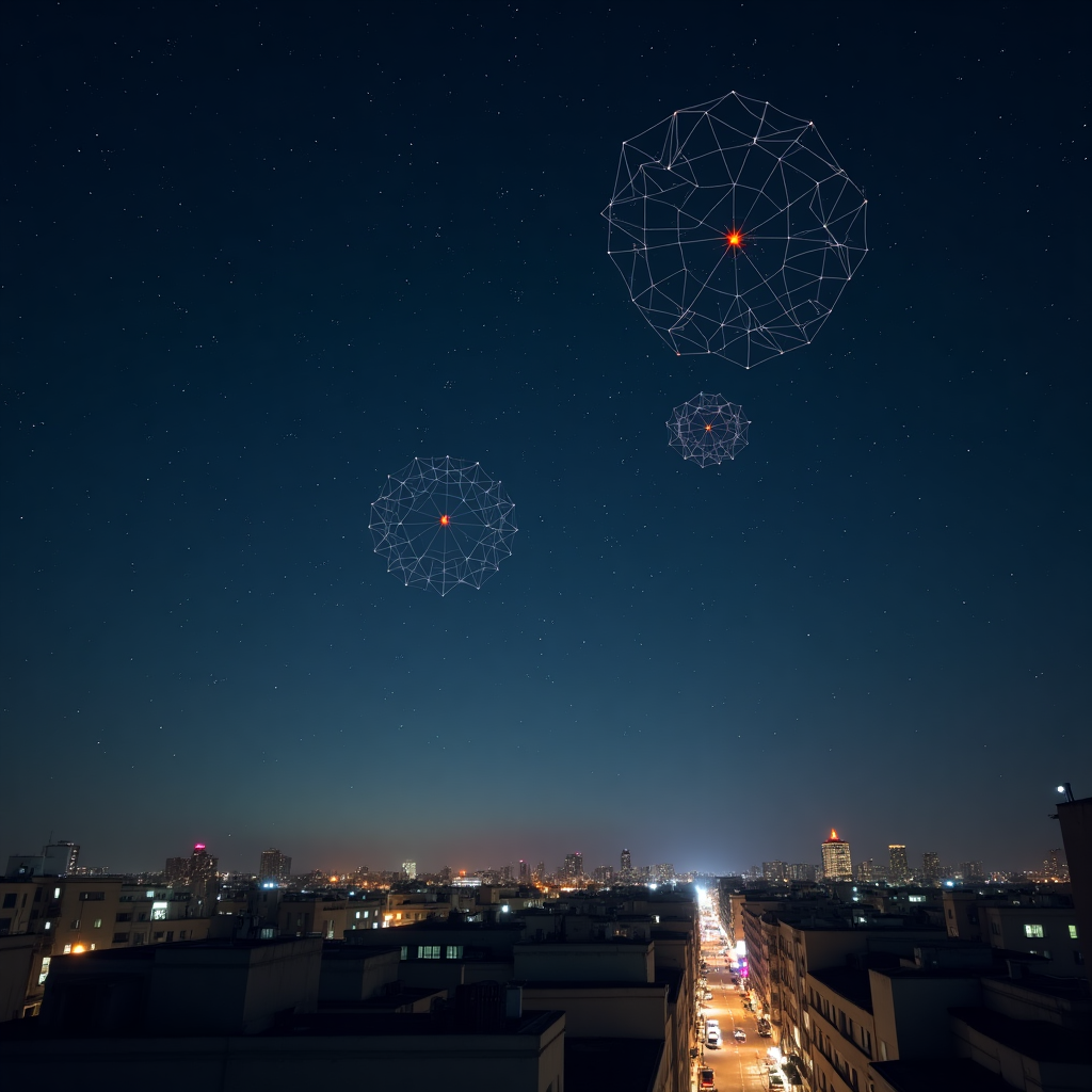 Red de satélites en órbita